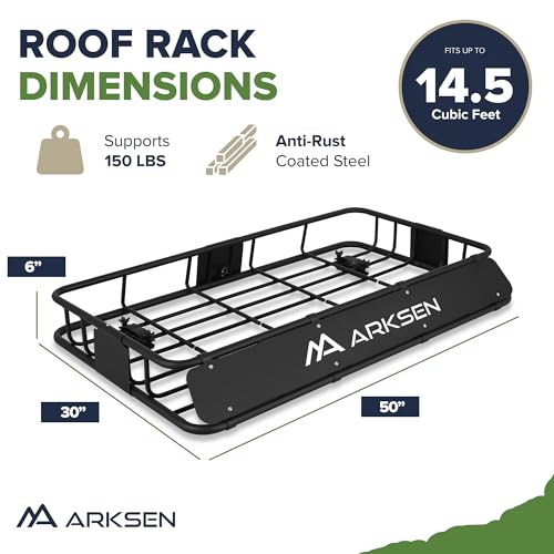 30" x 50" x 6" Extra Wide Roof Rack Basket with Net