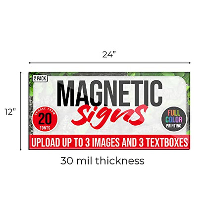 2 Pack Personalized Magnetic Signs for Vehicles