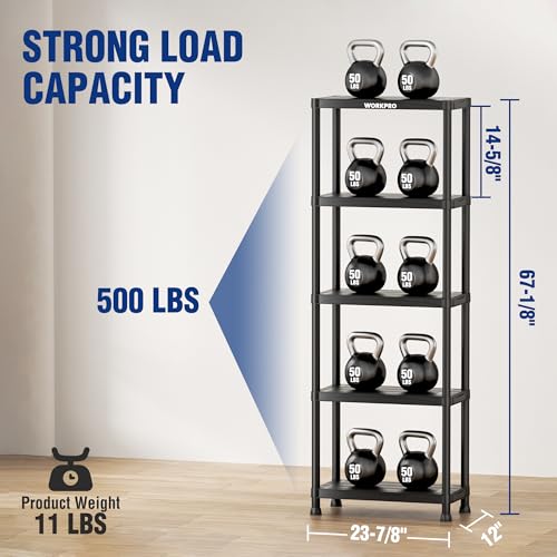 5 Tier Plastic Storage Shelves (5 Count)