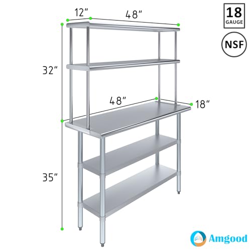 Stainless Steel Work Table with 2 Shelves