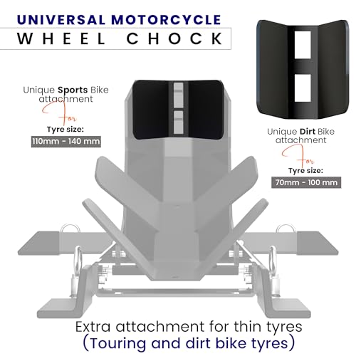 Universal Wheel Chock for Motorcycle Stand for Trailer Completely Adjustable Detachable Foldable Wheel Chock