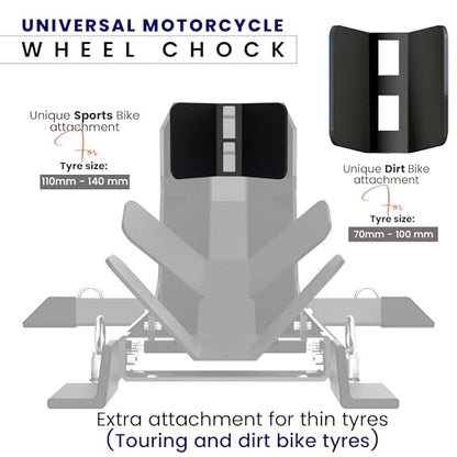Universal Wheel Chock for Motorcycle Stand for Trailer Completely Adjustable Detachable Foldable Wheel Chock