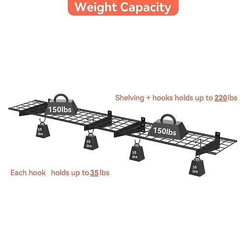 2 Pack Garage Wall Shelves