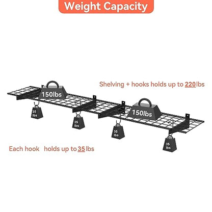 2 Pack Garage Wall Shelves