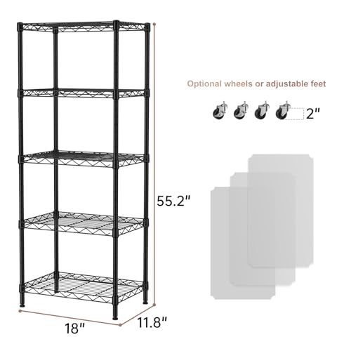 Small Wire 5 Adjustable Shelves Pantry Metal Shelf Floor Organizer