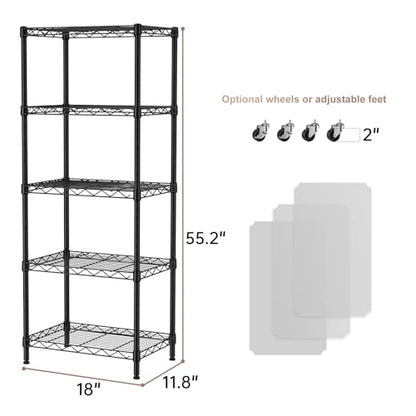 Small Wire 5 Adjustable Shelves Pantry Metal Shelf Floor Organizer