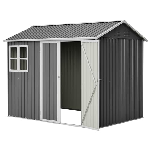 8X 6ft Outdoor Storage Shed with Clear Window