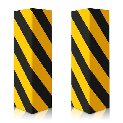 2pcs Garage Wall Guards Wall Protector Cover Yellow and Black Foam Wall Corner Guard for Parking Garages (2 Count)