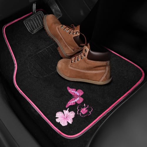 Embroidery Butterfly and Flower Car Floor Mats