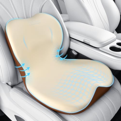 Car Seat Cushion and Lumbar Support Pillow One Piece