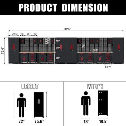 24Pcs Garage Cabinet Storage System