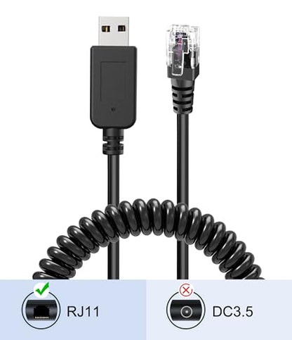 Radar Detector Cable with USB to RJ11 Plug