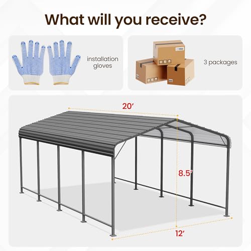 12x20FT Metal Carport