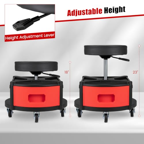 Rolling Mechanic Stool with Cushioned Seat
