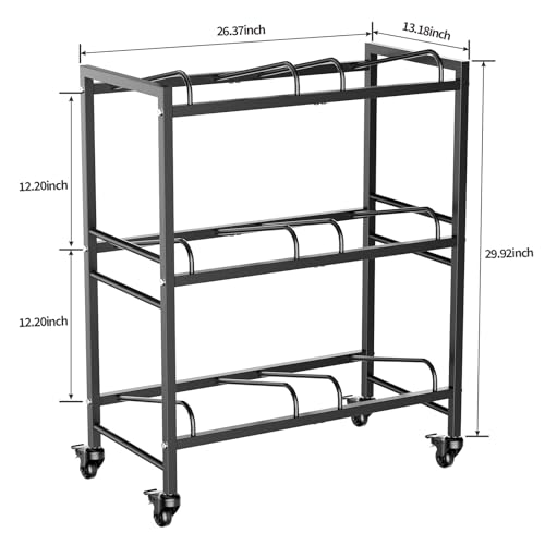 Heavy Duty 3 Tiers Water Rack Double Row with 4 Wheels