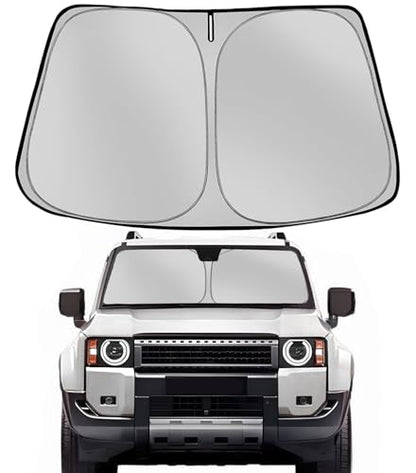 Windshield Sun Shade for 2024 2025 2026 Toyota Land Cruiser Foldable Sun Sunshade for Car Front Window Blocks UV Rays and Heat Automotive Interior Protector Custom Fit Accessories