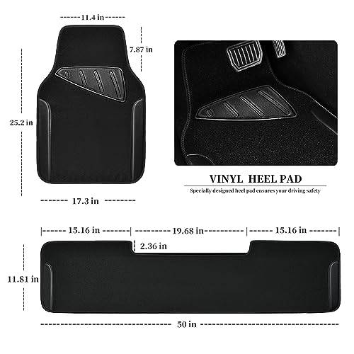 Waterproof Universal Faux Leather 3Pcs Car Floor Mats