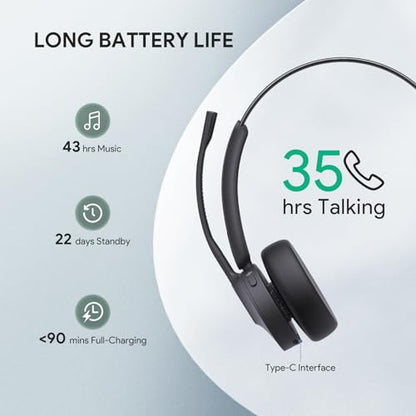 BH70 UC Bluetooth Headset with Mic for Work from Home Flip
