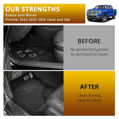 Floor Mats Truck Bed Mat for Nissan Frontier 2022