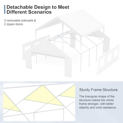 Carport 20' x 20’ Heavy Duty Portable Garage All