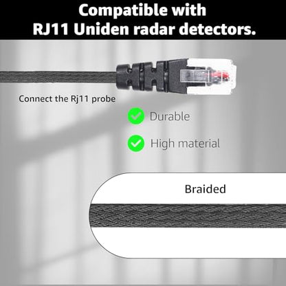 RJ11 Radar Detector Mirror Tap Hardwire Power Cord for Uniden R4 R7 R8 2PC (2 Count)