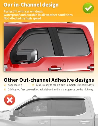 Window Rain Guards for Ford F150 2015 (4 Count)