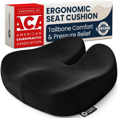 Seat Cushion Memory Foam Chair Cushion for Tailbone Pain Relief