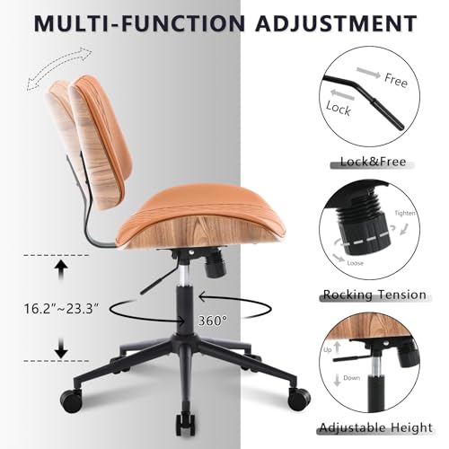 Home Office Chair No Arms with Wheels