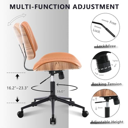 Home Office Chair No Arms with Wheels