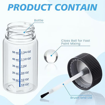 60 Pcs Touch up Paint Bottle with Brush Mixing Ball (60 Count)