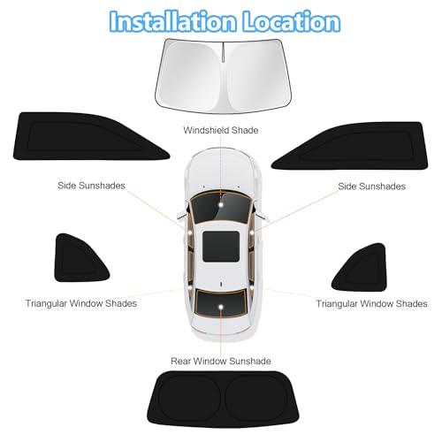 Car Window Shades for Dodge Challenger 2015 (6 Count)