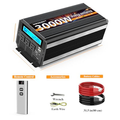 3000W Power Inverter 12V DC to AC 110V