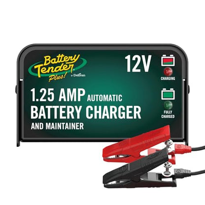 Plus 12V 1.25 AMP Car & Motorcycle Battery Charger and Maintainer