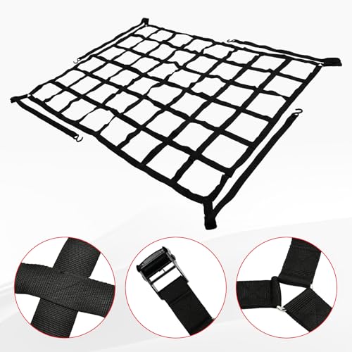 66" x 50" Truck Bed Cargo Net with Adjustable Cam Buckles & S