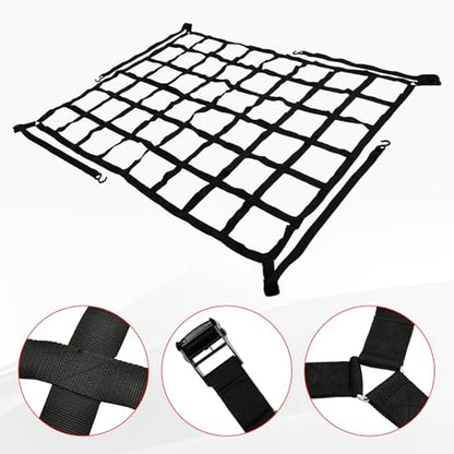 66" x 50" Truck Bed Cargo Net with Adjustable Cam Buckles & S