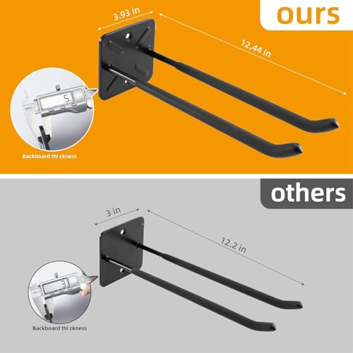6 Pack Metal Wall Mount Garage Double Storage Hooks