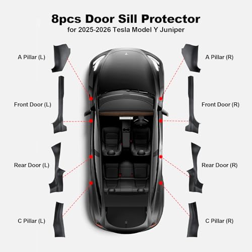 8PCS Door Sill Protector for Tesla Model Y Juniper 2025 (8 Count)
