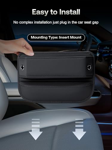 Premium Leather Car Seat Gap Filler Organizer