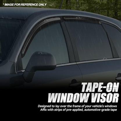 4PCS Tape On Window Visors for 2008 2009 2010 Saturn Vue (4 Count)