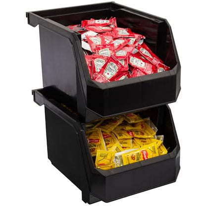 Medium Tall Stackable Plastic Storage Bins