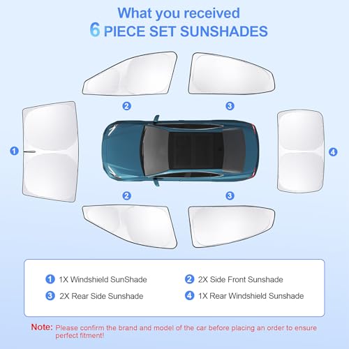 6pcs Car Window Shades for Toyota Camry 2025 2026 Accessories (8 Count)