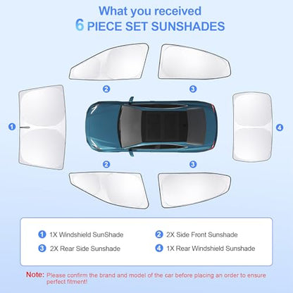 6pcs Car Window Shades for Toyota Camry 2025 2026 Accessories (8 Count)
