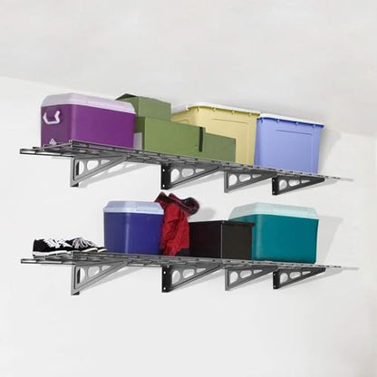 12-inch-by-72-inch Wall Shelf Garage Storage Rack Wall Mounted Floating Shelves,1x6ft,Black, 2-Pack, Classic Series (2 Count)