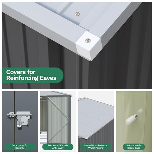 10x12 FT Outdoor Storage Shed with Floor Frame