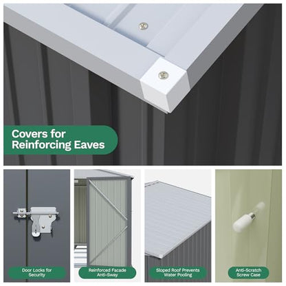 10x12 FT Outdoor Storage Shed with Floor Frame