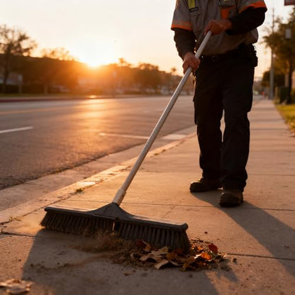 Heavy Duty Push Broom 24" with 66" Long Handle