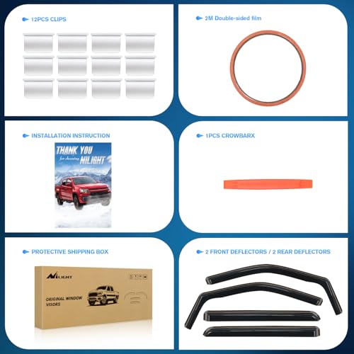 in Channel Window Visors for Ford F250 Crew Cab 2017 (4 Count)