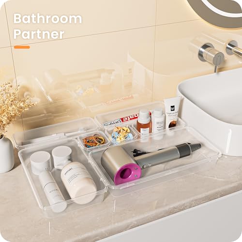 46PCS & 5Sizes Clear Drawer Organizer (46 Count)