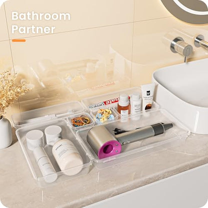 46PCS & 5Sizes Clear Drawer Organizer (46 Count)