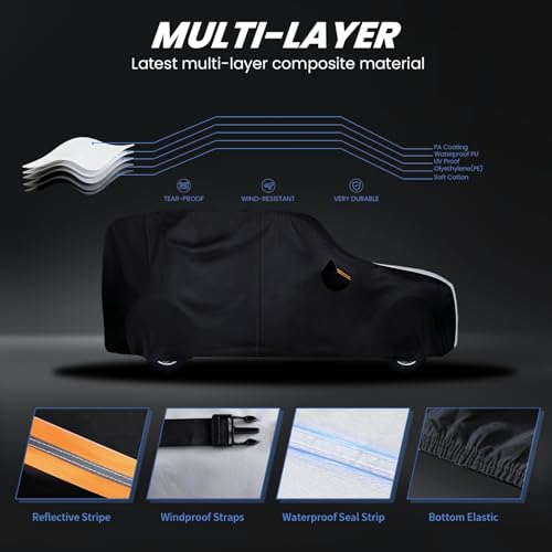 Multi Layer Car Cover Custom Fit for Jeep wrangler 4 Dr